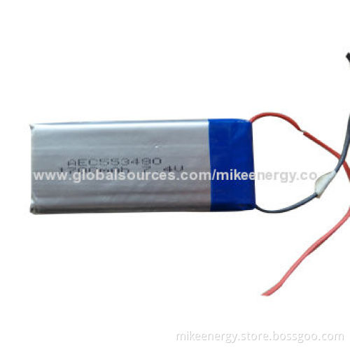 Li-polymer Battery with 1,700mAh Capacity and 7.4V Nominal Voltage